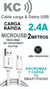 Cable Usb Cargador Largo 2 Mt KC - comprar online