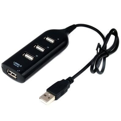 HUB USB PRETO. 2.0 4 PORTAS