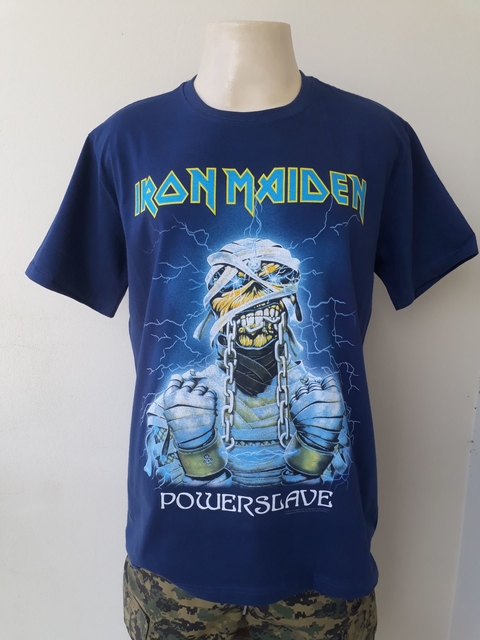 camiseta Iron maiden AZUL múmia do powerslave