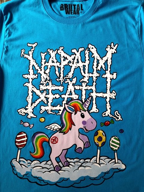 camiseta Napalm Death AZUL oficial Unicórnio - APlace
