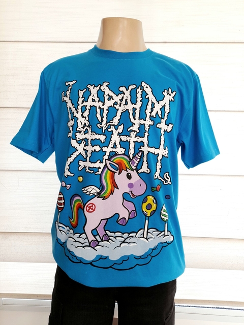 camiseta Napalm Death AZUL oficial Unicórnio