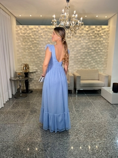 vestido de festa azul serenity para alugar em Aguas Claras 