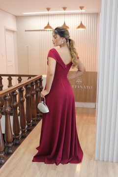 vestido de festa marsala