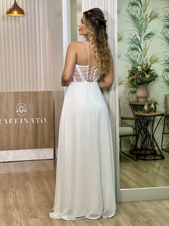 VESTIDO BRANCO DISPONÍVEL PARA ALUGAR (3706) - Vestidos Para Casamento Civil, Vestidos de Festa e Vestidos Esporte Fino