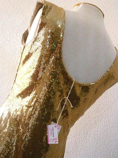 Vestido Paetês Dourado Casa Vians Couture