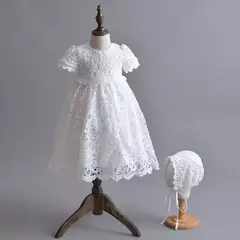 Vestido & Touca Bebê Guipir na internet