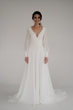 Vestido Noiva Evasê Minimalista na internet