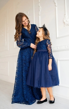 vestidos tal mãe tal filha festa azul marinho