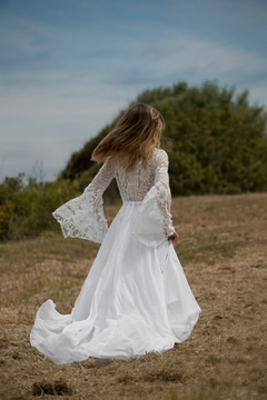 Vestido Noiva Vintage Bohemian Flare na internet
