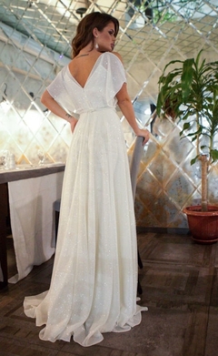 Vestido Noiva Vintage Brilho Tule
