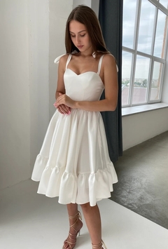 Vestido Noiva Midi Cetim - Atelier CV Couture
