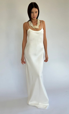 vestido noiva clean seda minimalista