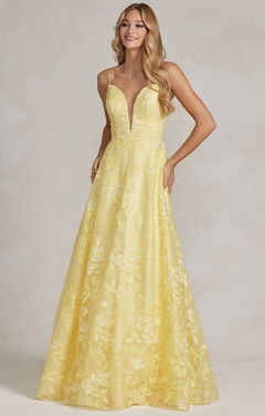 vestido princesa tule bordado festa amarelo madrinha noiva