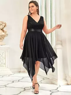 vestido festa madrinha plus size midi curto