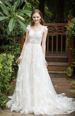 Vestido Noiva Princesa Plumas Bohemian - loja online