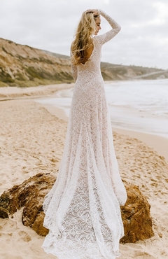 Vestido noiva praia sereia cauda em renda