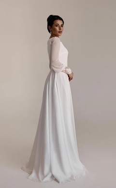 Vestido Noiva Clean Seda Bordado - comprar online