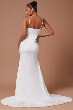 Vestido Noiva Sereia Minimalista Fenda - comprar online