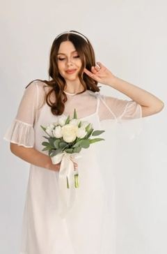 Vestido Noiva Midi Poá Romance - Atelier CV Couture