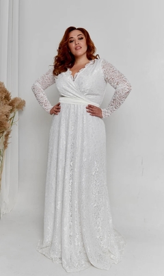 vestido de noiva boho chic plus size de renda