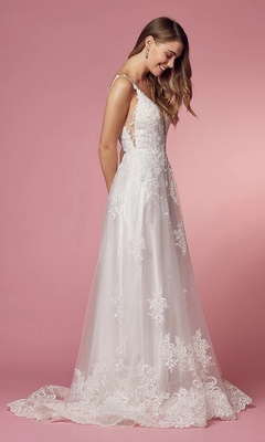 Vestido Noiva Princesa Clean Tule Bordado - comprar online