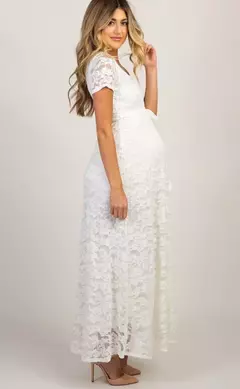 Pronta Entrega Vestido Noiva Gestante Renda - comprar online