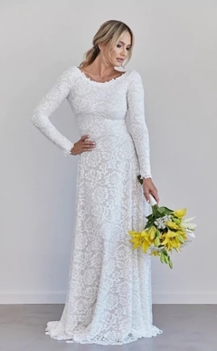 Vestido noiva renda simples elegante