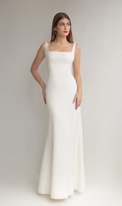 vestido noiva minimalista clean liso longo