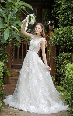 vestido noiva princesa tule bordado 3d