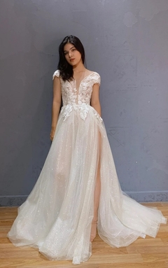Vestido noiva princesa com fenda