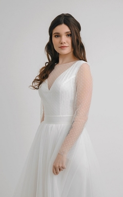 Vestido Noiva Princesa Boho Poá - Atelier CV Couture