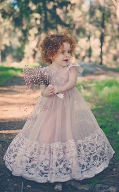 Vestido boho chic campo daminha infantil