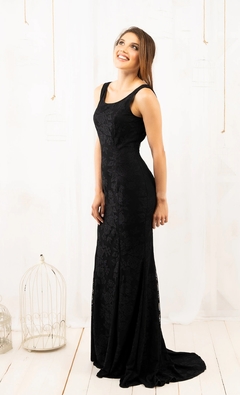 Vestido Sereia Renda Preto Madrinha