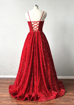 Vestido Princesa Paetês Vermelho - comprar online