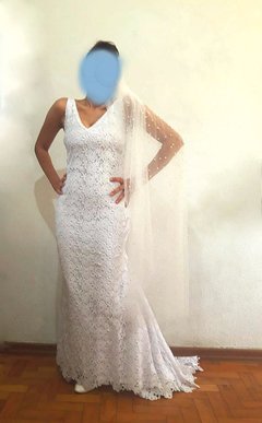 Vestido Noiva Sereia Renda Guipir Pronta Entrega - comprar online