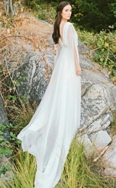 Vestido noiva estilo grego tule boho chic cv couture
