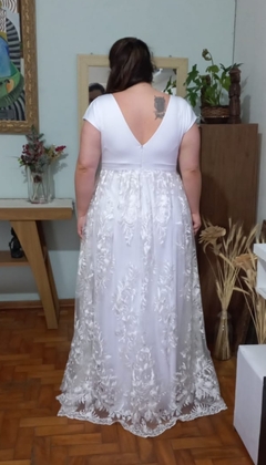 Vestido Noiva Clean Tule Bordado Plus - loja online