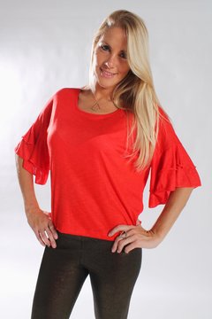 Remera Ruffled Coral