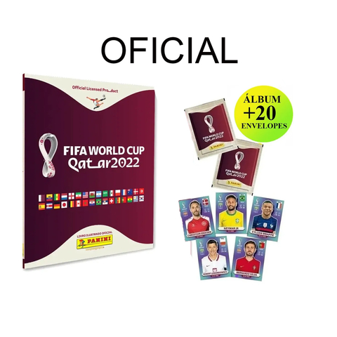 Álbum Copa Do Mundo Qatar 2022 Capa Dura + 20 Envelopes - Fifa Panini (100 Figurinhas)