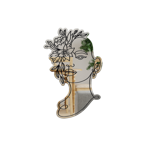 Espelho Decorativo Acrílico - Girl Flower I - comprar online