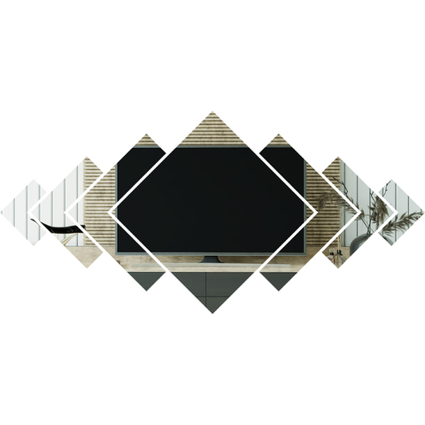 Espelho Decorativo Acrílico - Quadrados 02 - Prata