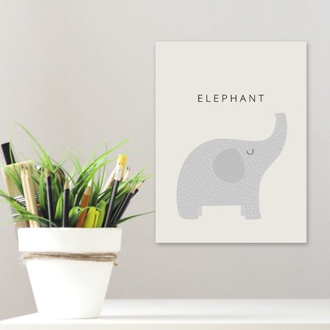 Placa Decor - Elefante Escandinavo
