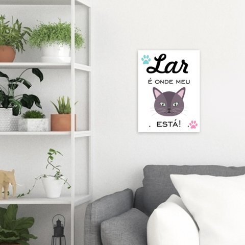 Placa Decorativa Pet - Gato