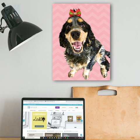 Placa Decor Pet Personalizada - Chevron Rosa - comprar online