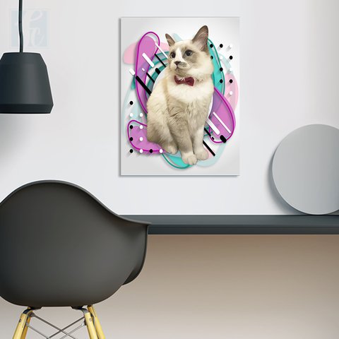 Placa Decor Pet Personalizada - Gotas Turquezas e Roxas - comprar online
