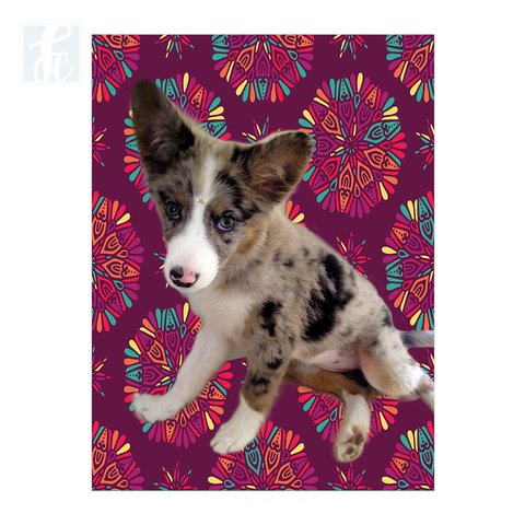 Placa Decor Pet Personalizada - Mandalas Roxas