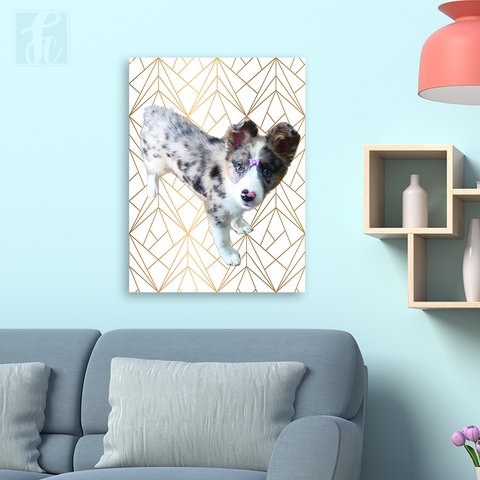 Placa Decor Pet Personalizada - Geometric Rosé Gold - comprar online