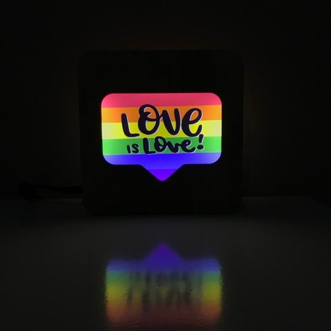Luminária Ledito Wood - Love is Love 2 - comprar online