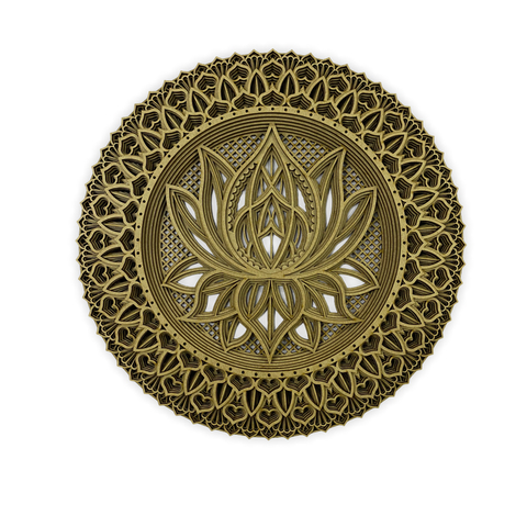 Mandala 3D Flor de Lótus - 7 Camadas