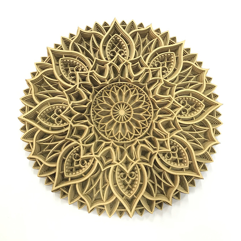 Mandala 3D Floral - 9 Camadas - Coruja